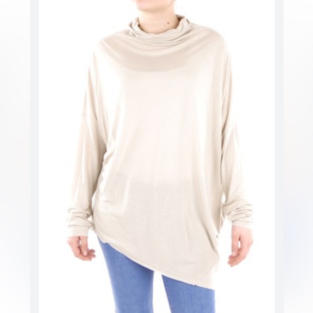 YAYA Women's Asymmetrical Turtleneck Top Size L